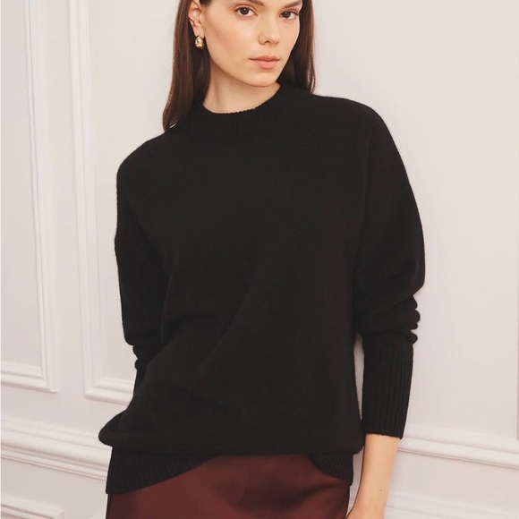 NAADAM Women's Black Crew Neck Sweater New With Tags